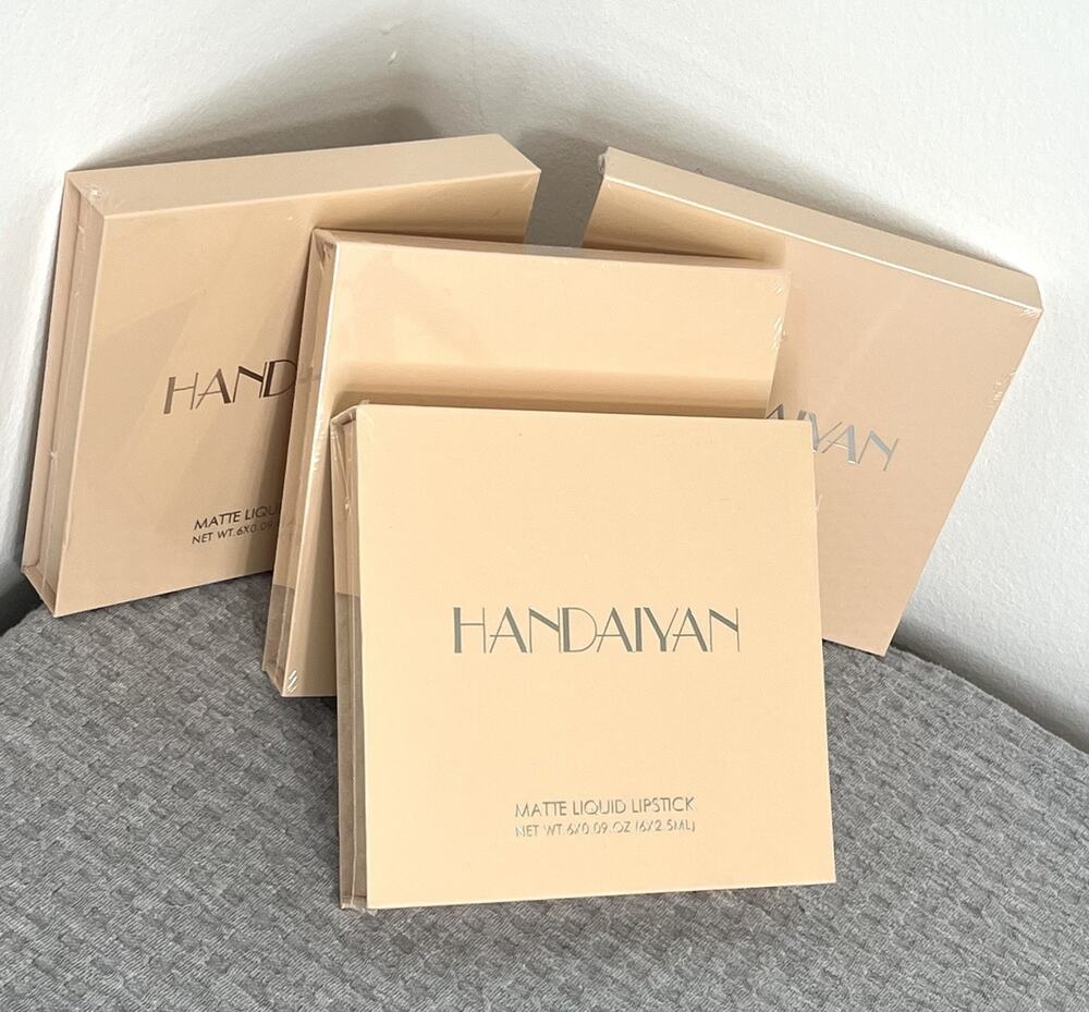 4 Boxes - HANDAIYAN Matte Liquid Lipstick Set - Red, Pink, Nude, Berry, Mauve